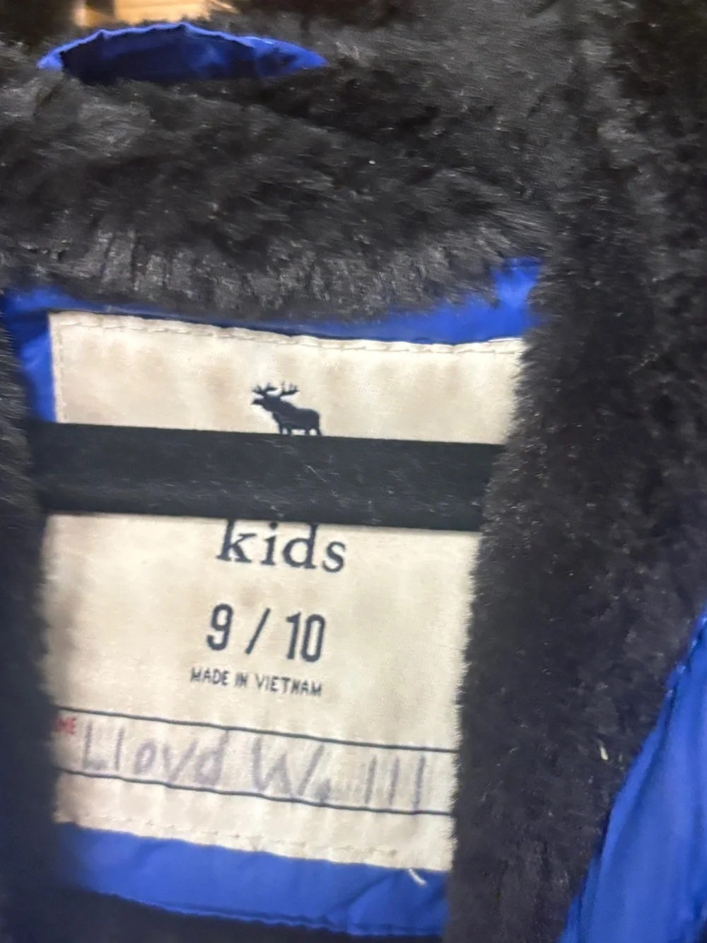 Abercrombie & fitch kids blue puffer jacket size 9/10